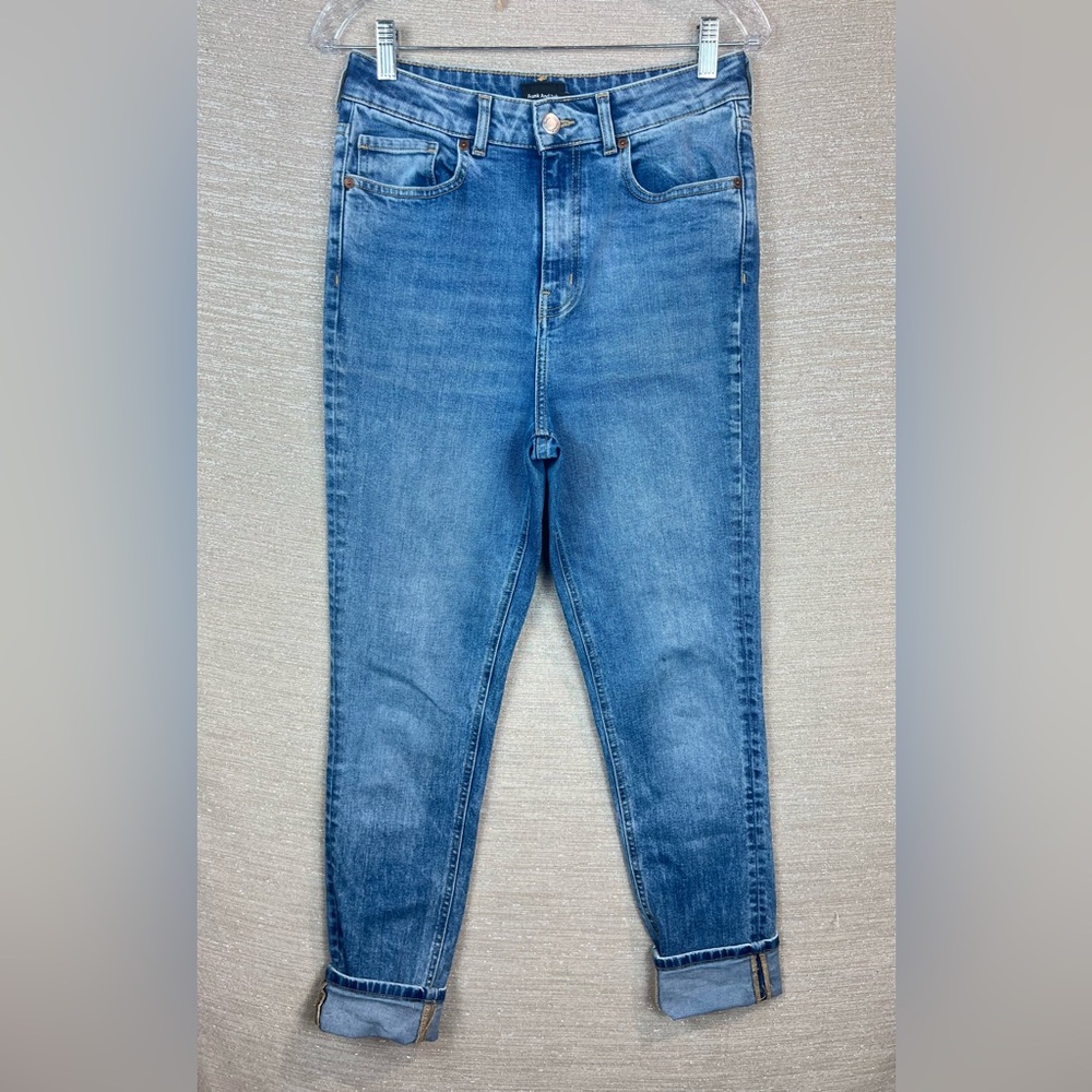 Frank And Oak Size 29 High Rise Rolled Cuff Boyfriend Fit Stretch Denim Jeans